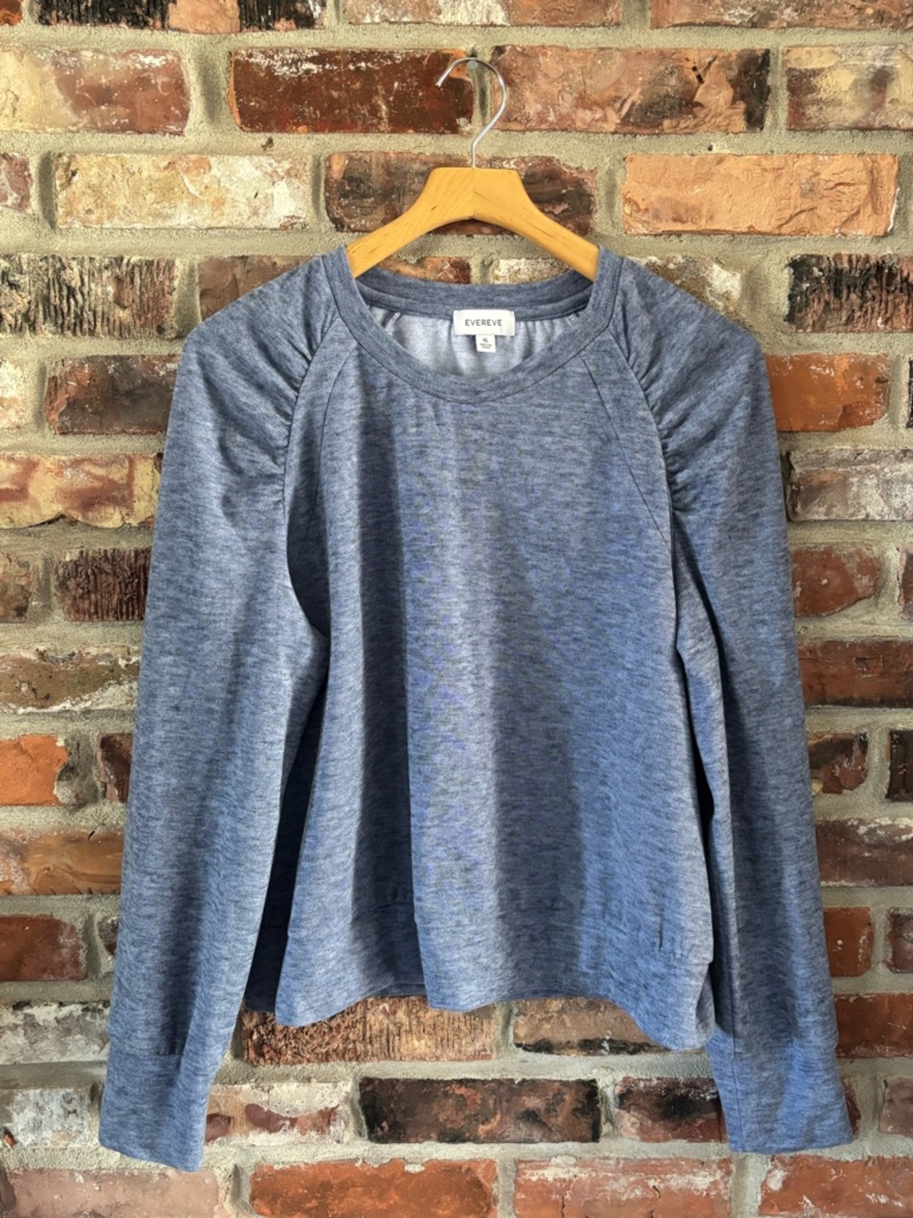 Evereve Blue Lowell Brushed Pullover Sweatshirt, XL